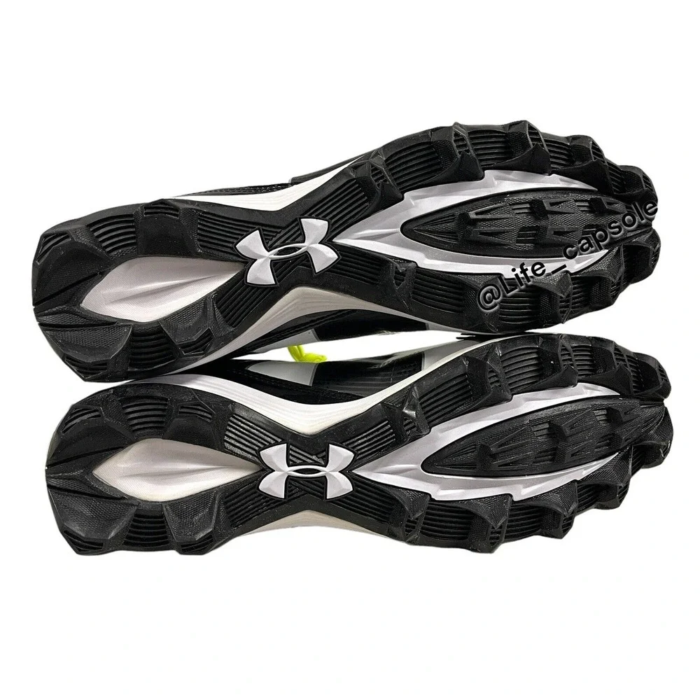 Size 13 Under Armour Crusher RM Black Football Cleats‎ Multi Color Laces Custom